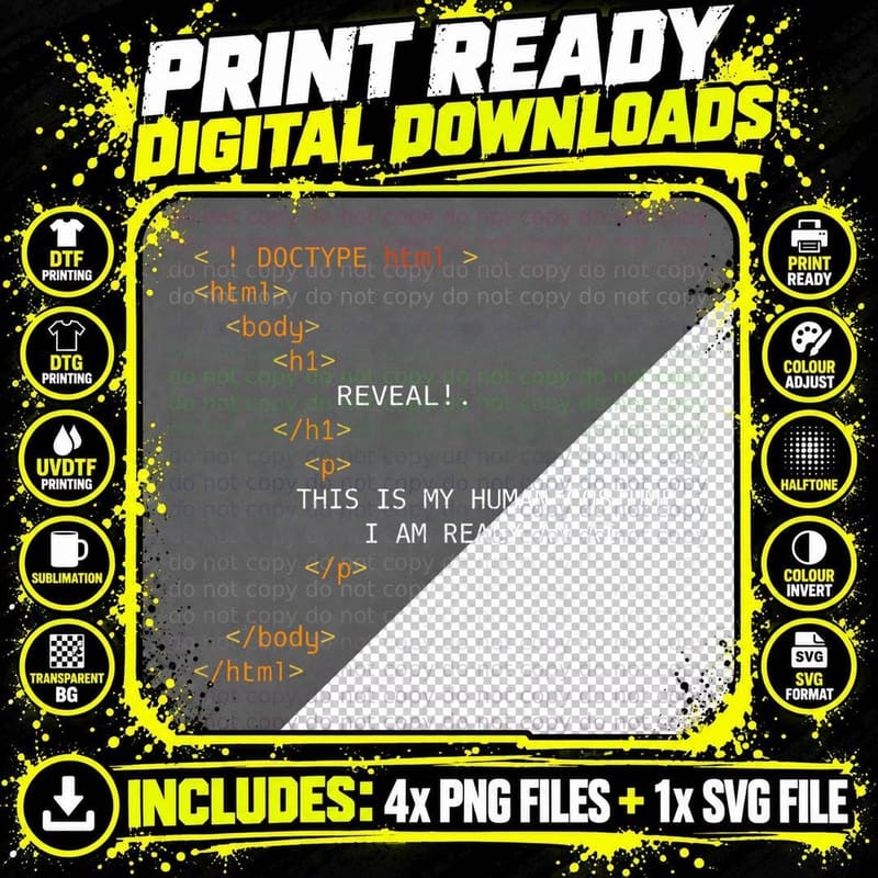 Funny Aparel for Programers and AI Users Png SVG Digital Bundle