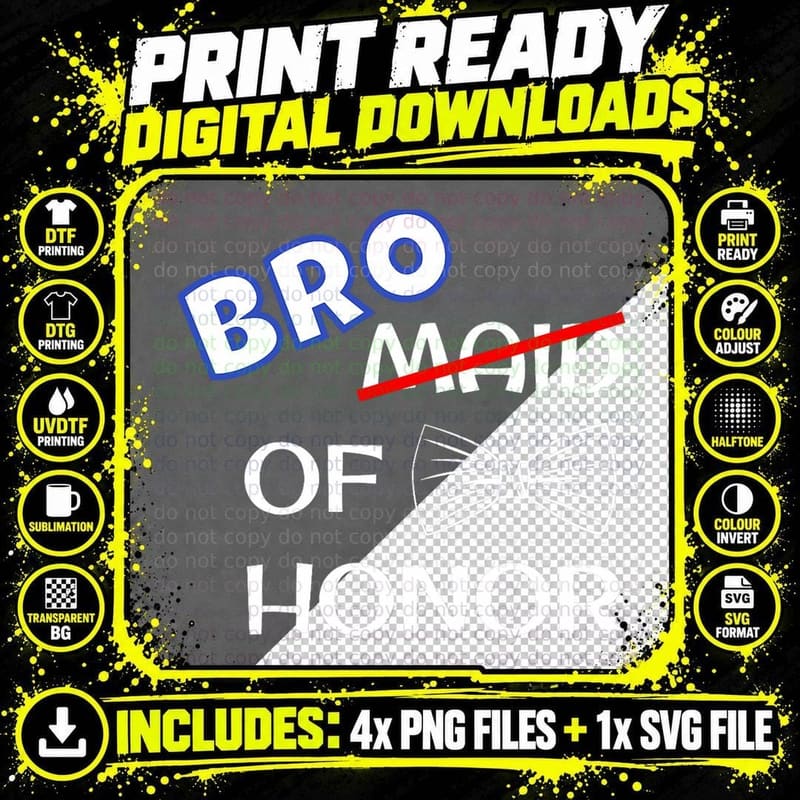 Funny Best Man Wedding Matching Bachelor Party Bro of Png SVG Digital Bundle