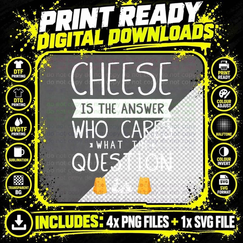 Funny Cheese Quote - Foodie Cheese Lover T-Shirt Png SVG Digital Bundle