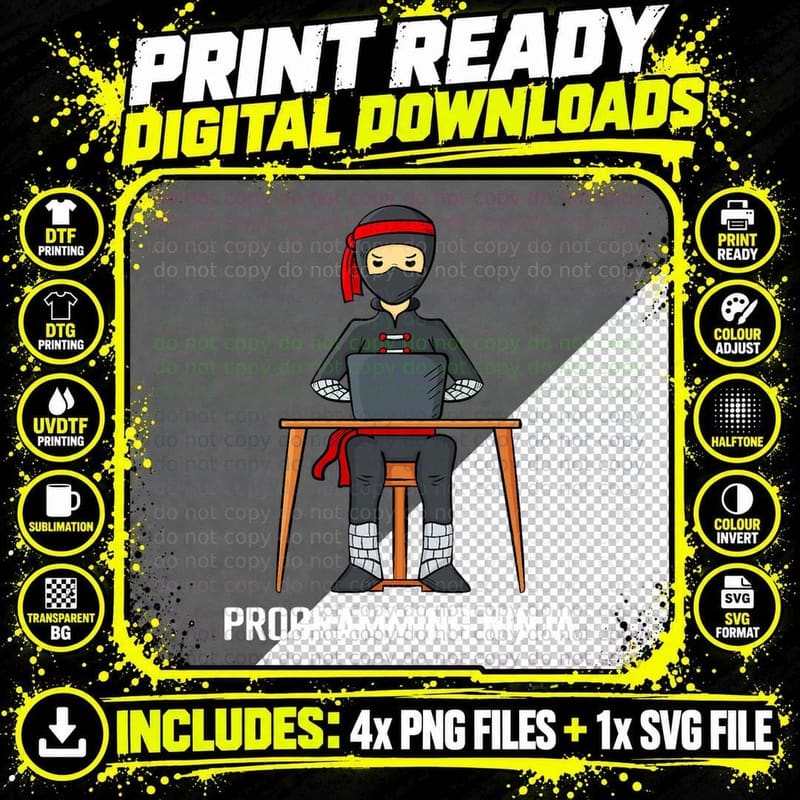 Funny Computer Programmer Art for Men Women Software Png SVG Digital Bundle