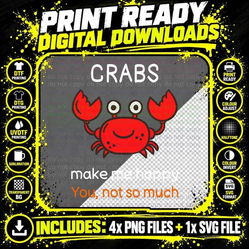 Funny Crab Shirt Joke Crab Quote Crab Lover T-Shirt Png SVG Digital Bundle