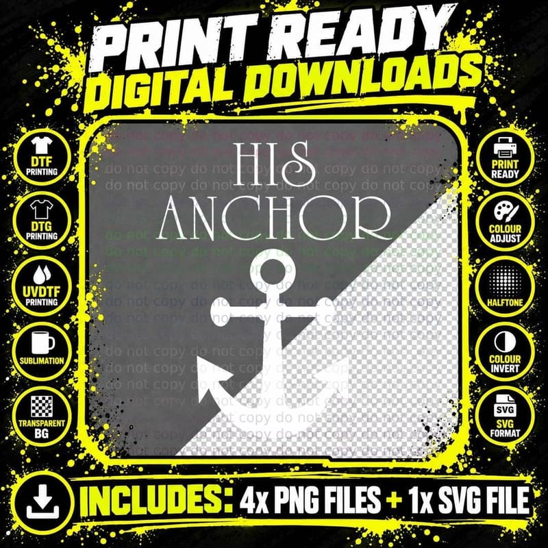 Funny Cruise Her Captain His Anchor Couple Png SVG Digital Bundle