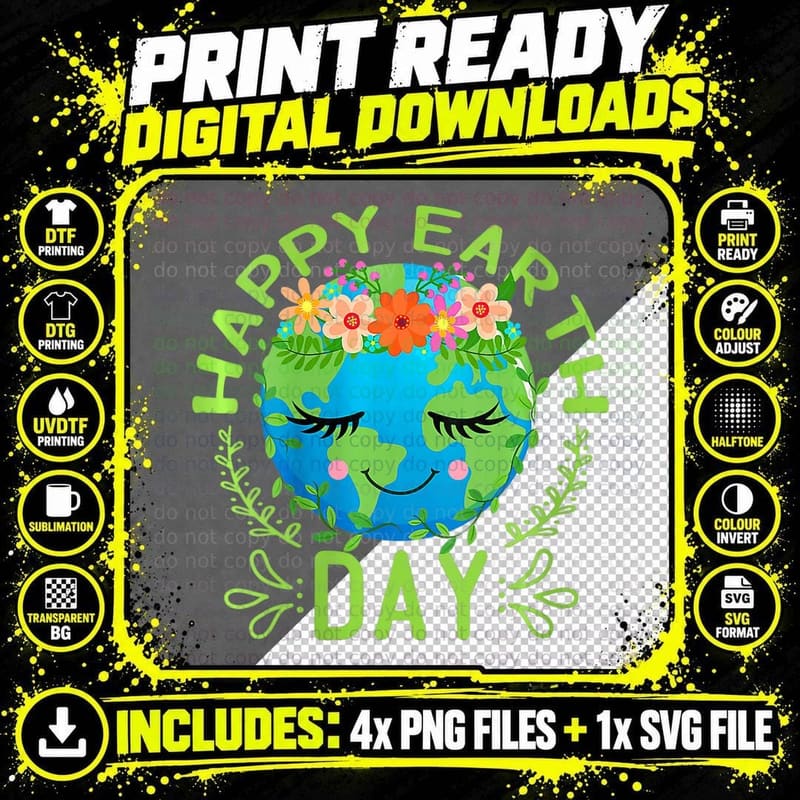 Funny Earth Day Quote Earth Cool Happy Earth Day T-Shirt Png SVG Digital Bundle