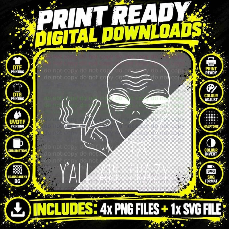 Funny Extraterrestrial Gift - Do You Believe in Aliens Png SVG Digital Bundle