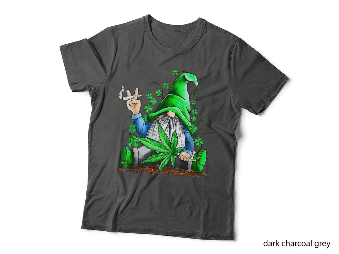 Funny Gnome Pot Leaf 420 Marijuana Weed St Patrick's Day T-Shirt