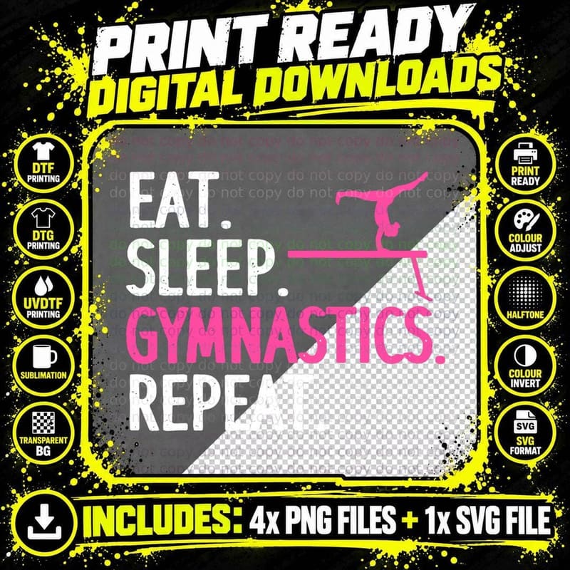 Funny Gymnastics for Women Girls Gymnast Handstand Png SVG Digital Bundle