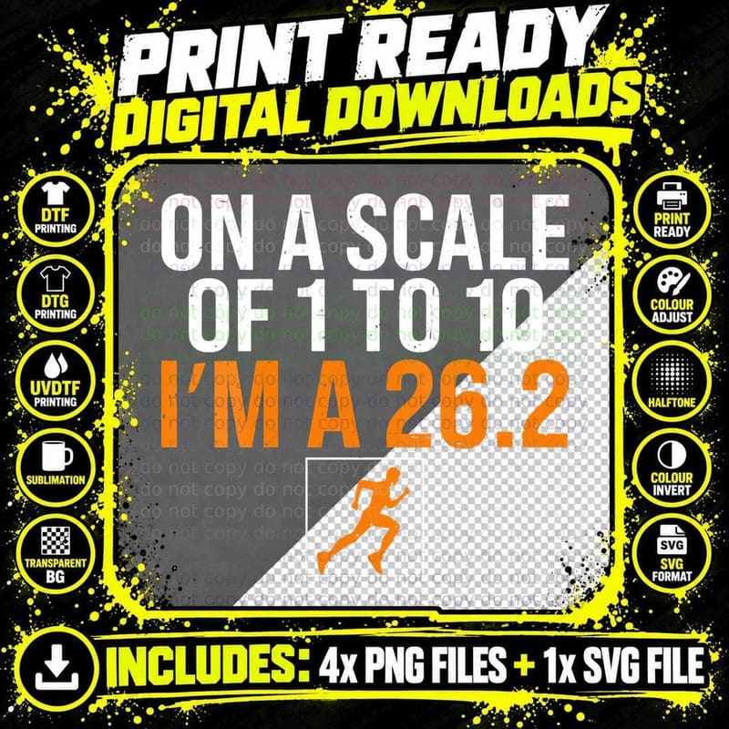 Funny Marathon Art Men Women Marathon Finisher 26.2 Png SVG Digital Bundle