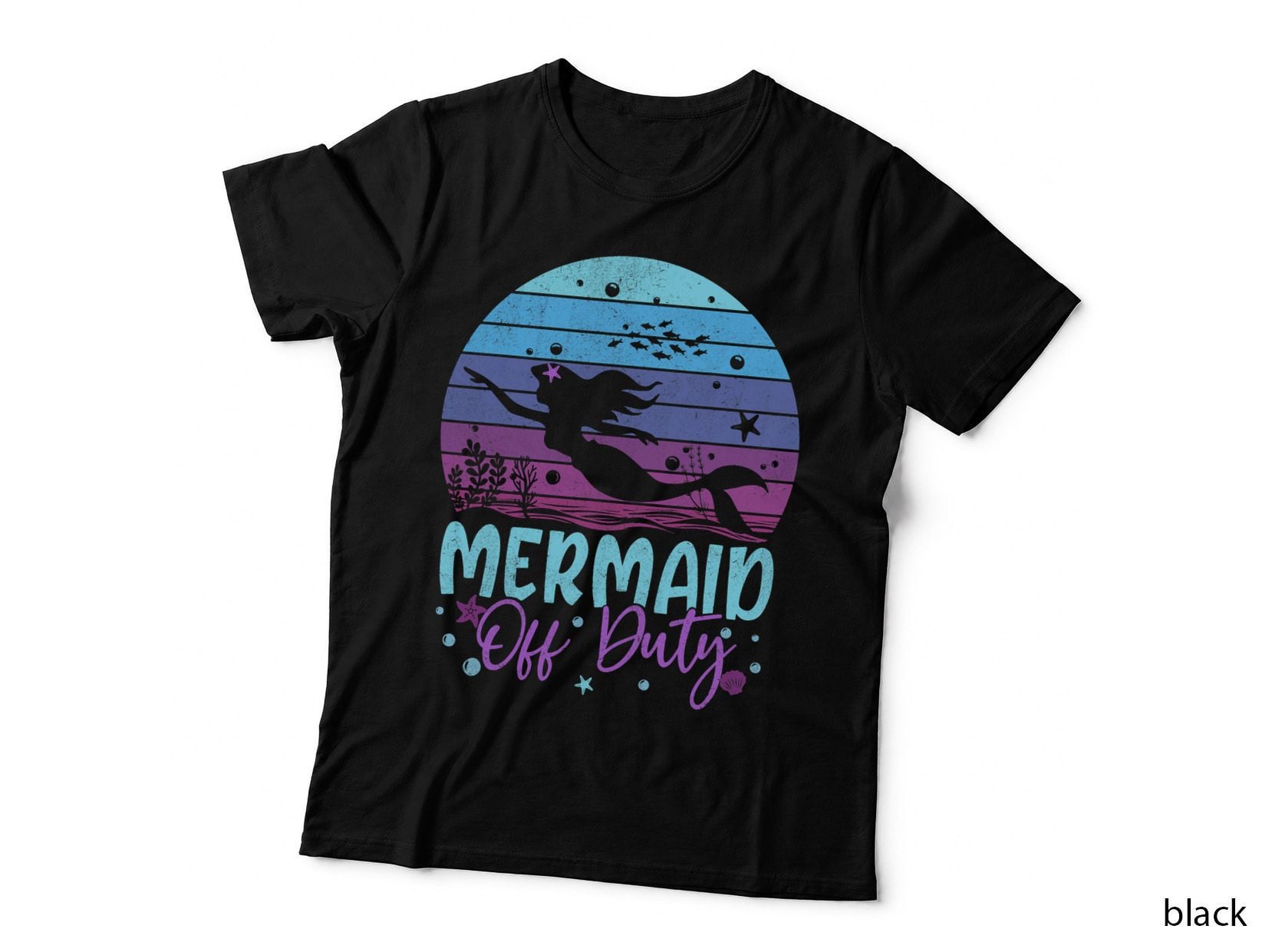 Funny Mermaid off Duty Retired Lifeguard Mermaids Security T-Shirt