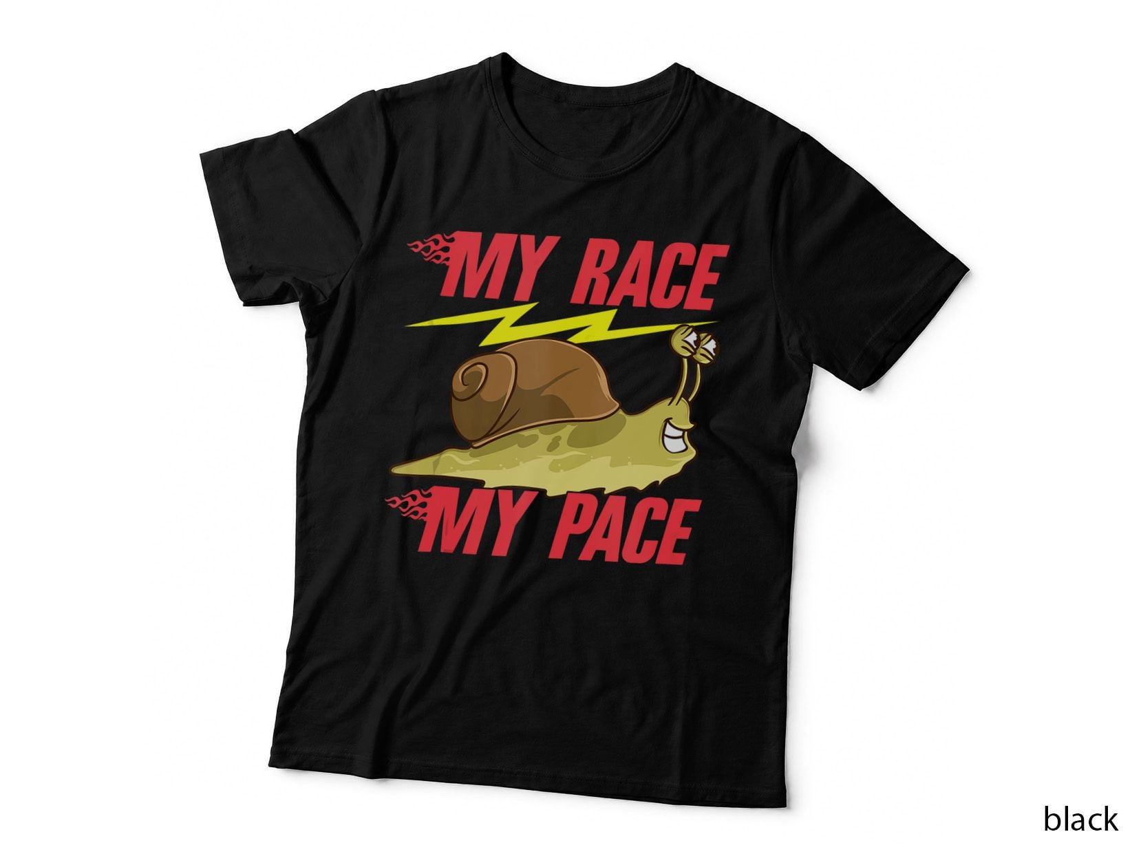 Funny My Race My Pace Snail First Marathon Run Design, Funny, Runner T-Shirt