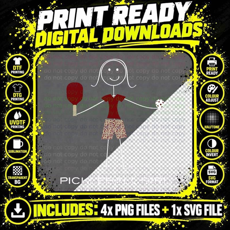 Funny Pickleball Design for Women, Girls Pickleball Png SVG Digital Bundle
