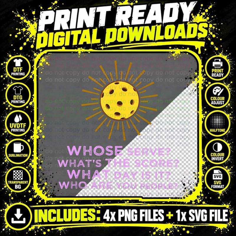 Funny Pickleball Gift Pickle Ball Player Pickleball Png SVG Digital Bundle