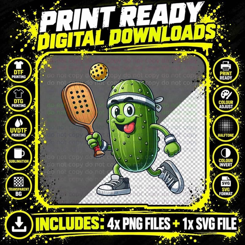 Funny Pickleball Player Paddleball Lover T-Shirt Png SVG Digital Bundle