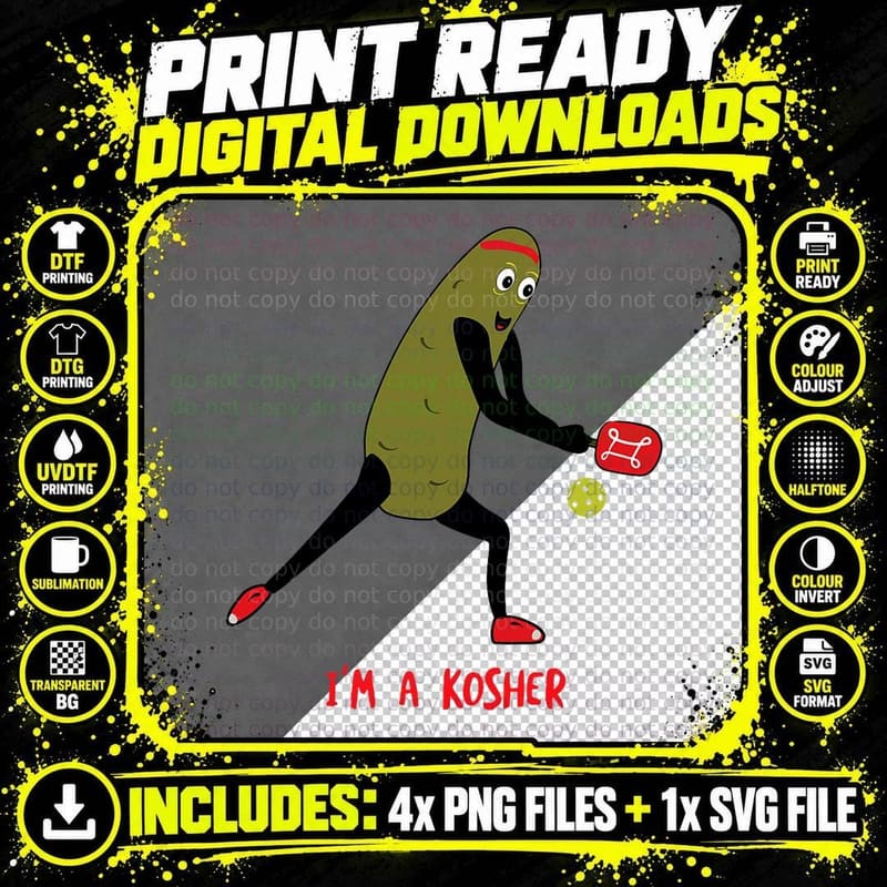 Funny Pickleball Player Pickle People Kosher Pickle Png SVG Digital Bundle