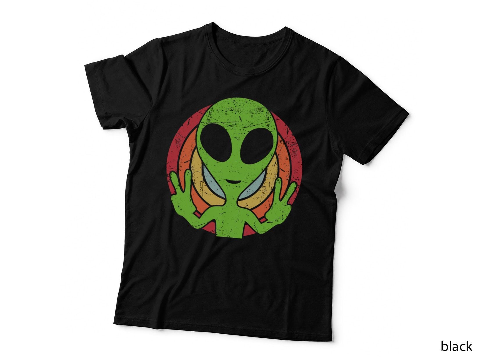 Funny Retro 80's Style Vintage UFO Lover Alien Space Gift T-Shirt