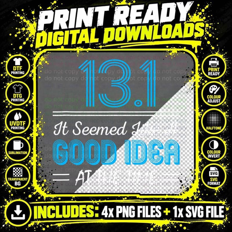 Funny Running 13.1 Miles Half Marathon, Funny Png SVG Digital Bundle
