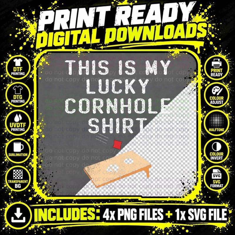 Funny This Is My Lucky Bean Bag Toss Game Cornhole Lover Png SVG Digital Bundle