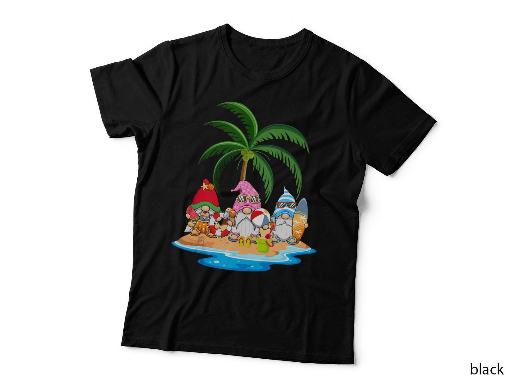 Funny Three Garden Gnomes Tropical Beach Summer Vacay Kids, Funny T-Shirt