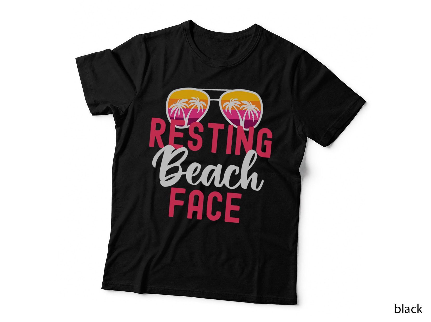 Funny Vacation Girls Trip Girls Weekend Resting Beach Face T-Shirt