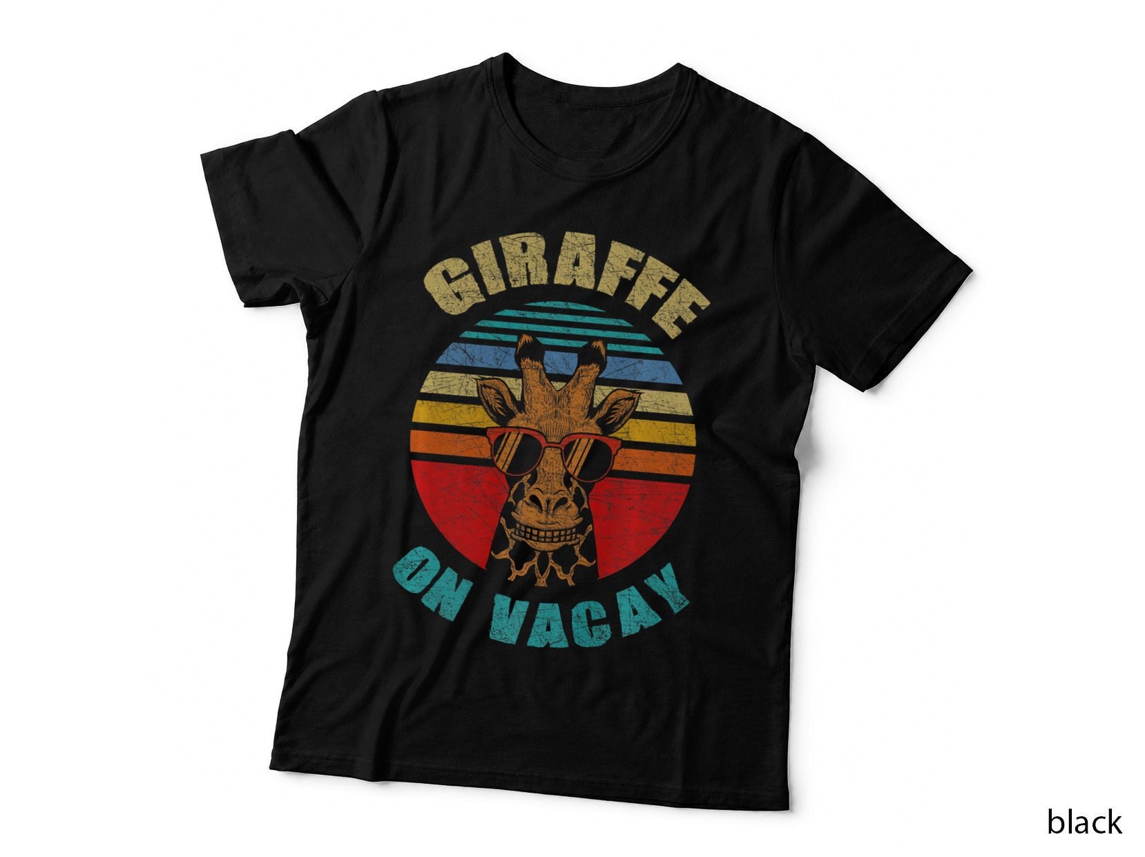 Funny Vintage Giraffe on Vacay Mode Summer Vacation Vibes, Funny Vintage T-Shirt
