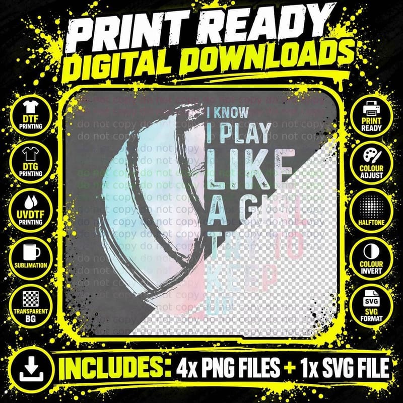 Funny Volleyball Design Girls Women Youth Teen Sports Png SVG Digital Bundle