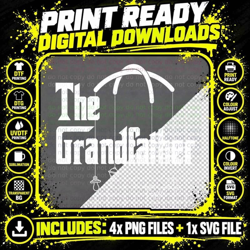 Grandfather Quote Funny Design for Grandpas T-Shirt Png SVG Digital Bundle