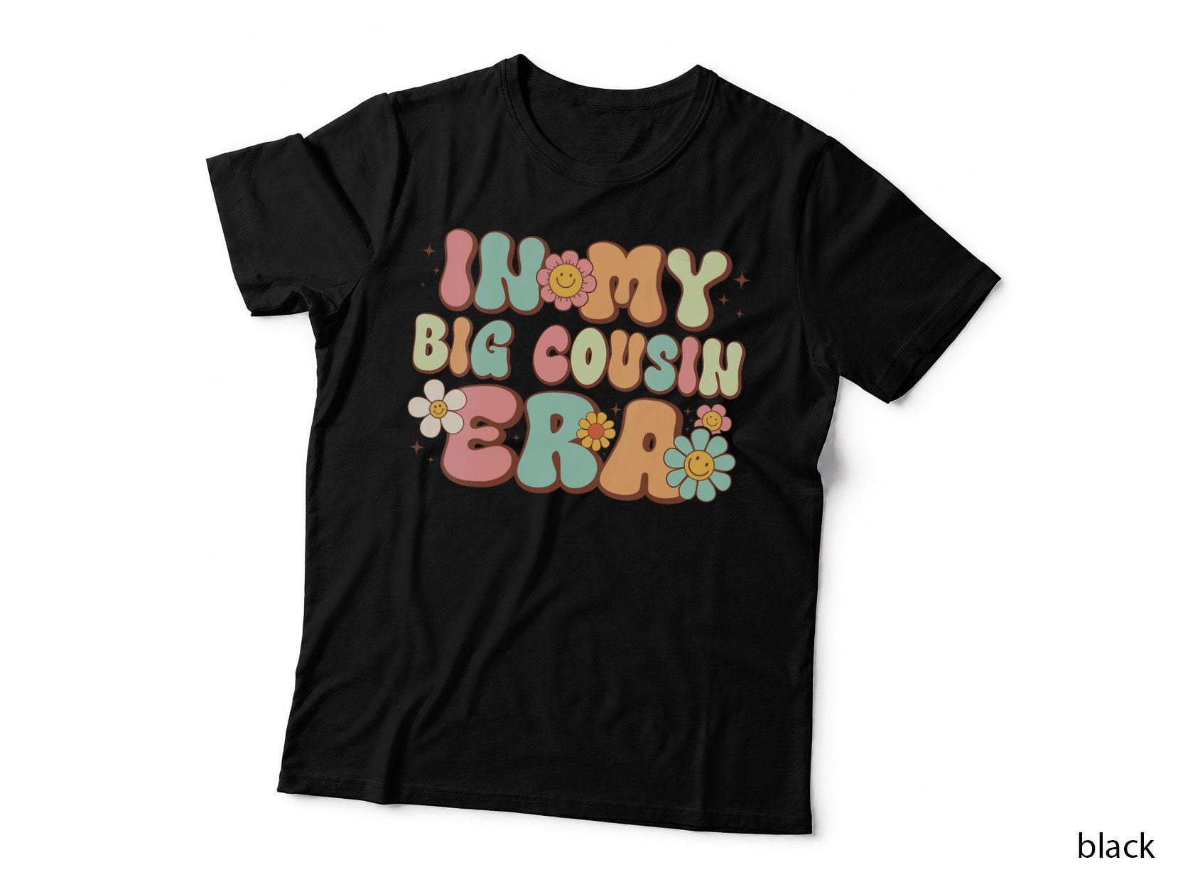 Groovy in My Big Cousin Era Big Cousin Funny Retro Gifts T-Shirt