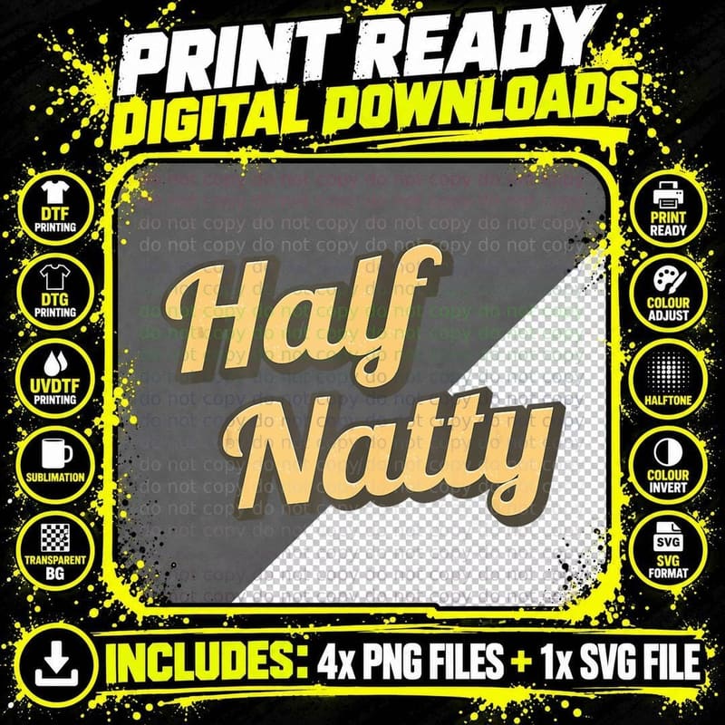 Half Natty Funny Bodybuilding Apparel Retro Vintage Png SVG Digital Bundle