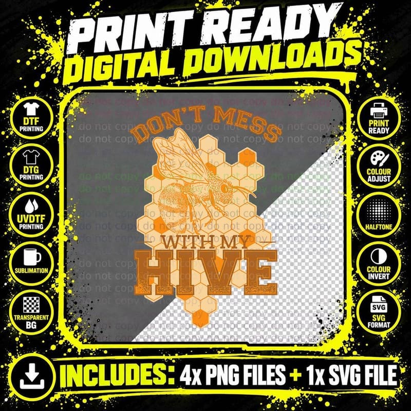 Hive Quote Beekeeping Funny Bee T-Shirt Png SVG Digital Bundle