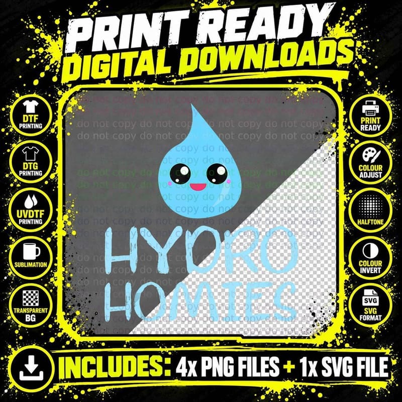 Hydro Homies Hydration Stay Hydrated Water Cute Funny Png SVG Digital Bundle