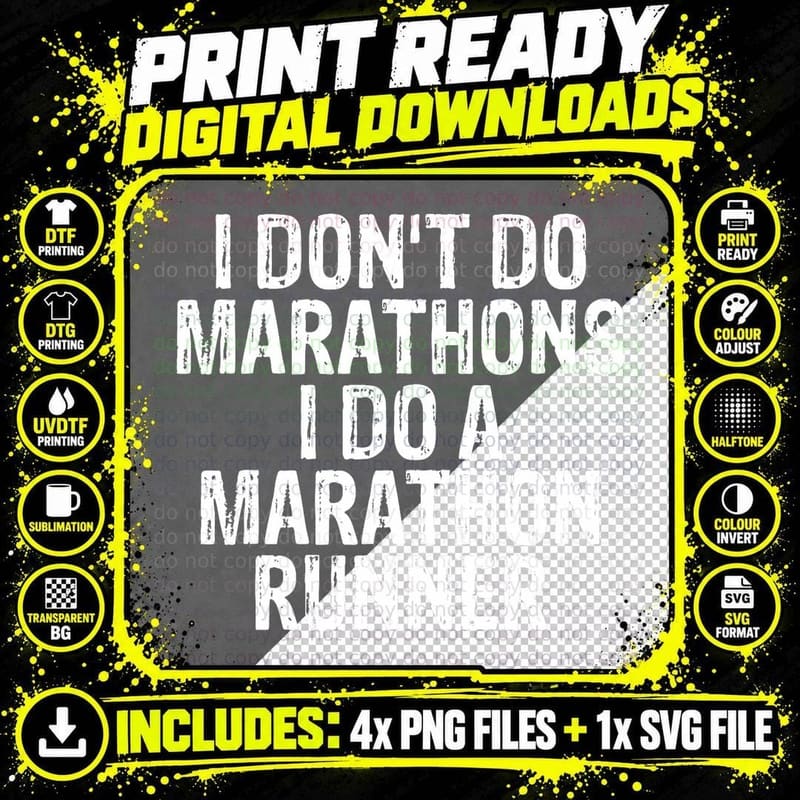 I Don't Do Marathons I Do a Marathon Runner Spouse Funny Png SVG Digital Bundle