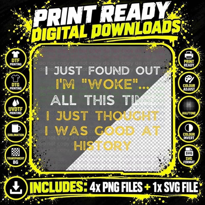 I Just Found Out I'm Woke Funny Quote Woke AF Movement Png SVG Digital Bundle