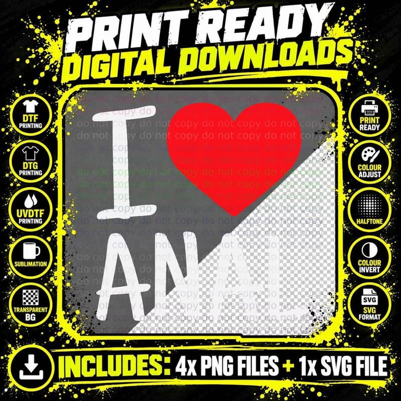 I Love Anal Funny Butt Sex T-Shirt Png SVG Digital Bundle