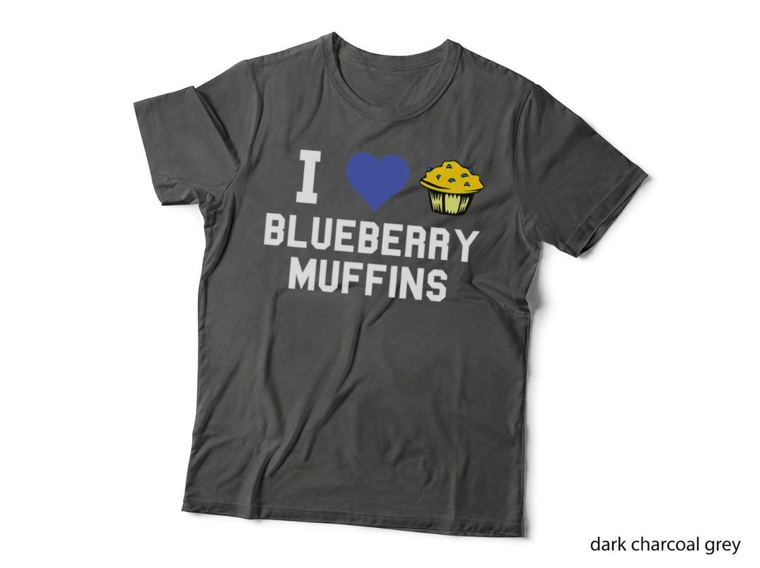 I Love Blueberry Muffins Cupcake Pie Funny T-Shirt