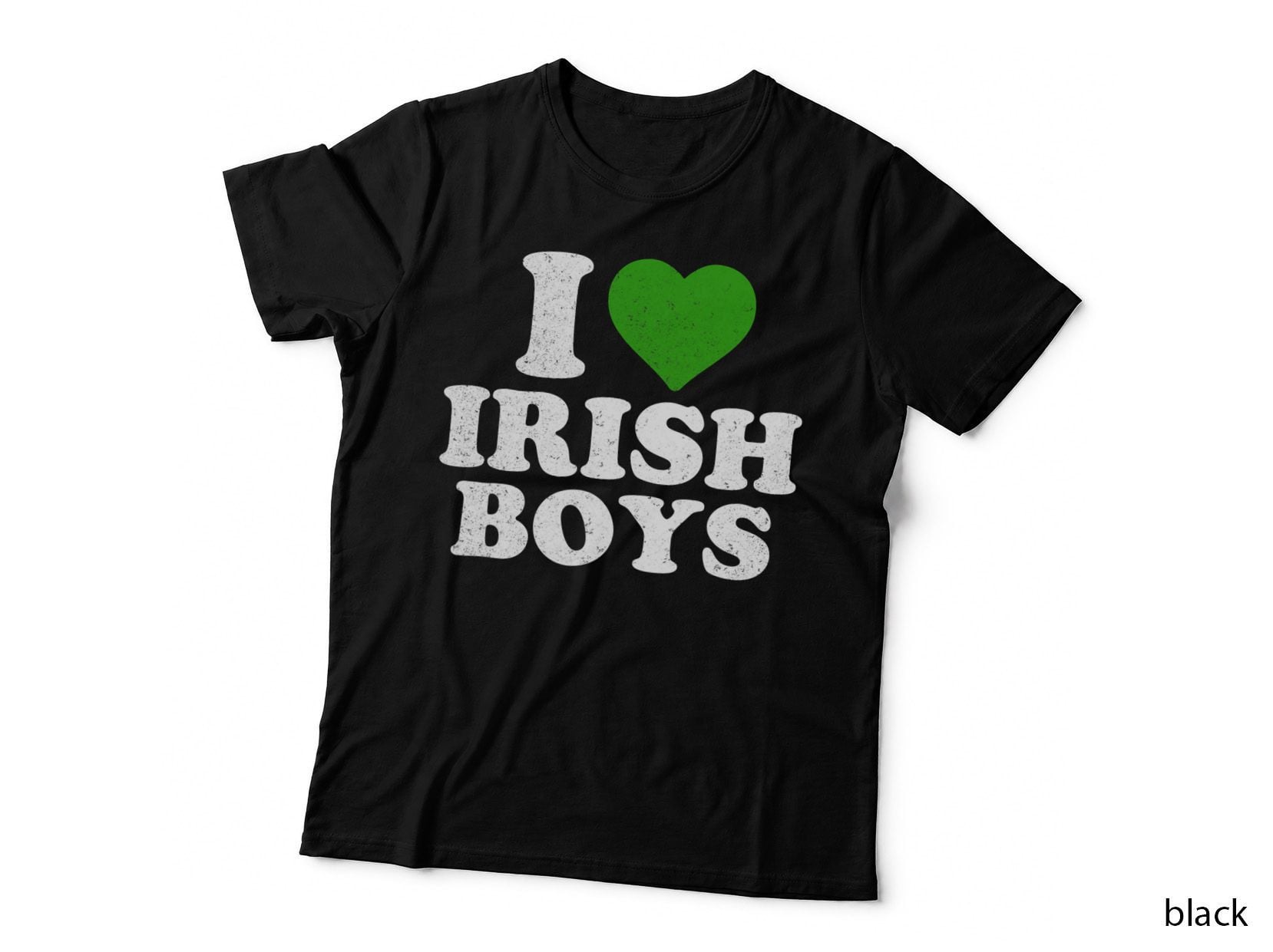 I Love Irish Boys Funny St Patrick's Day Heart Shamrock T-Shirt
