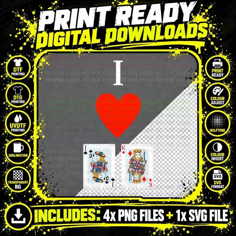 I Love Jack King Off-Suit Funny Poker Designed T-Shirt Png SVG Digital Bundle