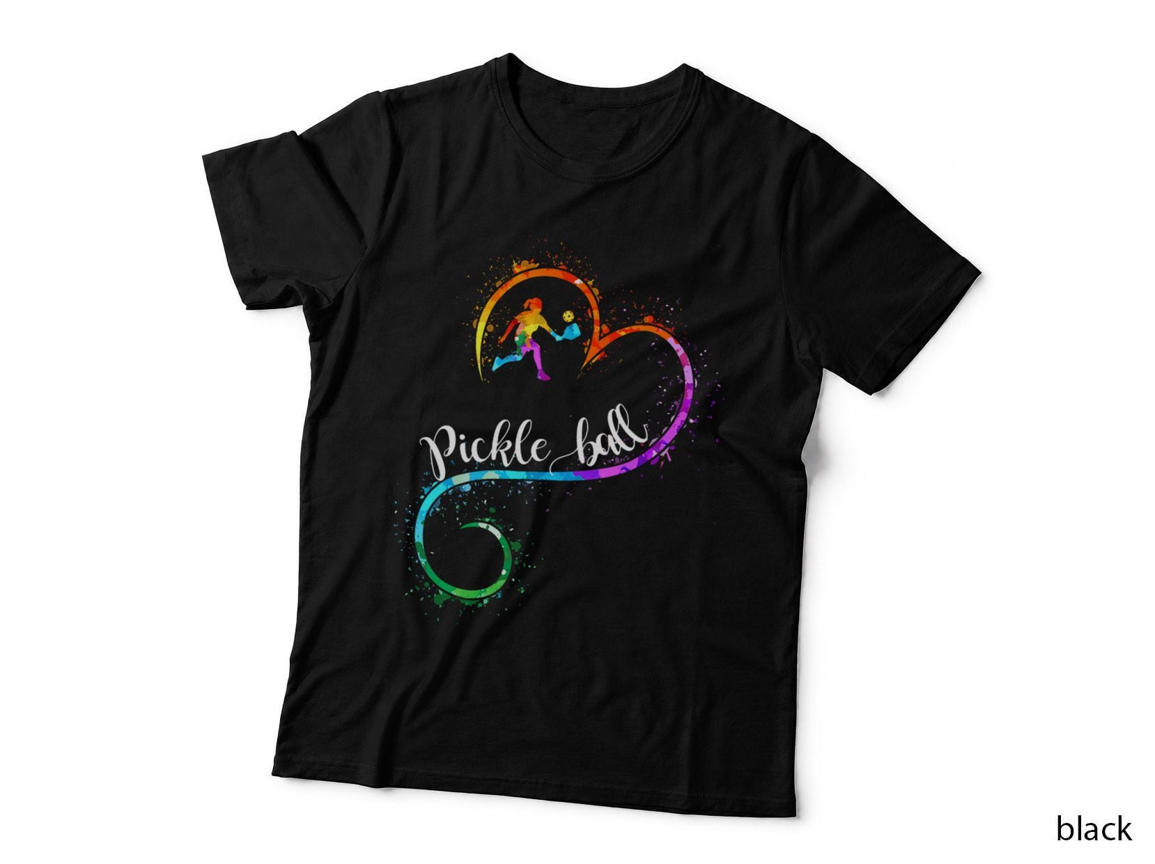 I Love Pickleball Watercolors Funny Pickleball Girl Player T-Shirt