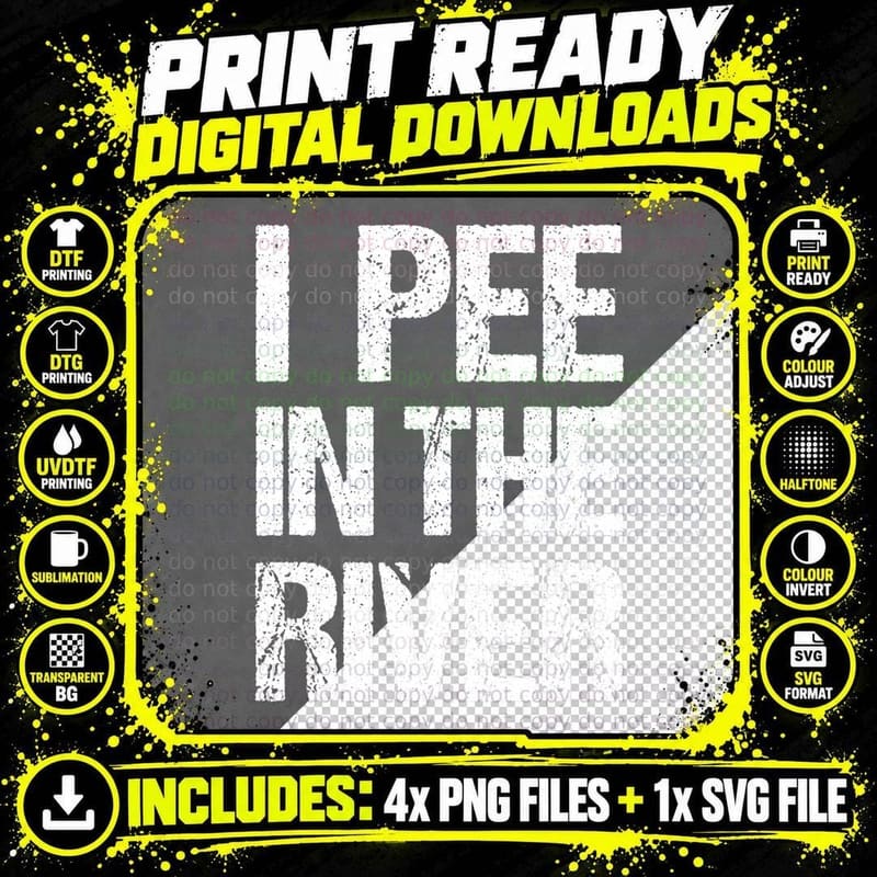 I Pee in the River Funny Summer Tubing Floating T-Shirt Png SVG Digital Bundle
