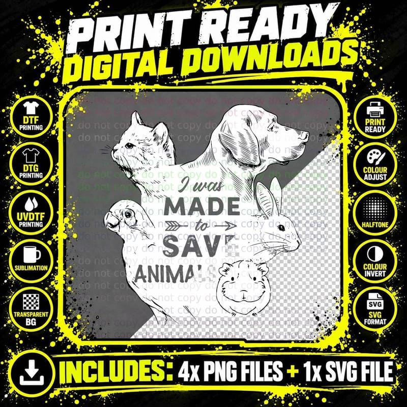 I Was Made to Save Animals Funny Veterinarian Tech Gift Png SVG Digital Bundle
