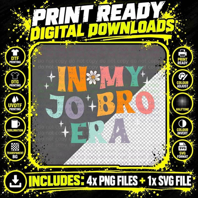 In My Jo Bro Era Retro Funny Saying Groovy Meme Women Png SVG Digital Bundle
