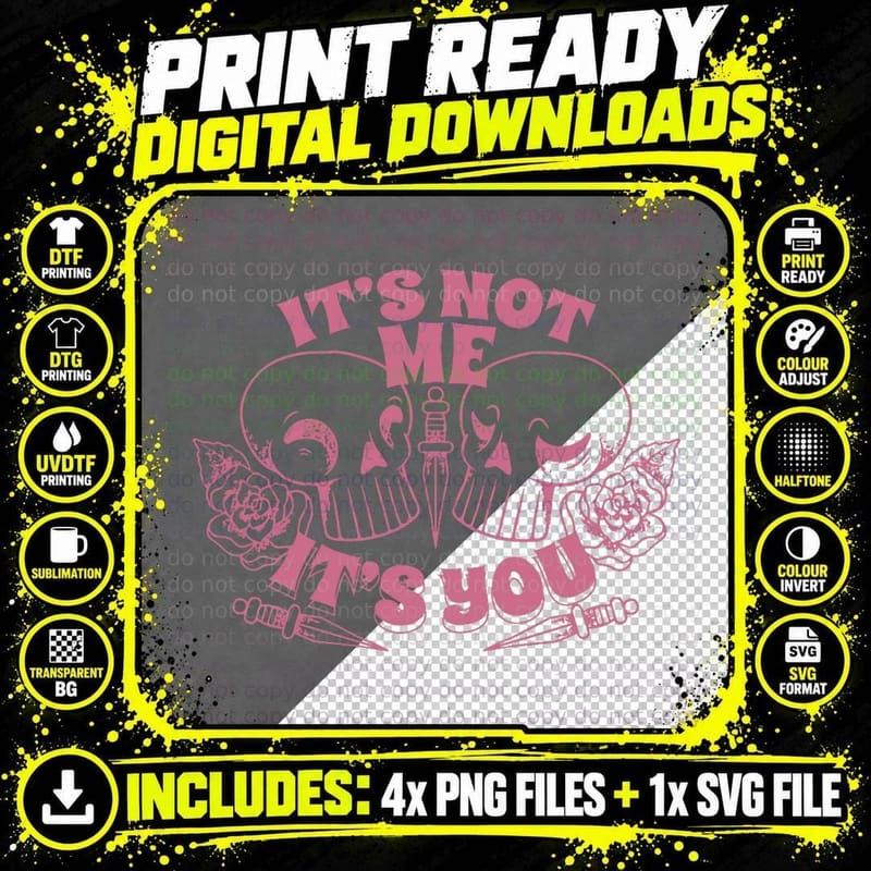 It's Me Not You, Anti- Valentines Day, Funny Png SVG Digital Bundle