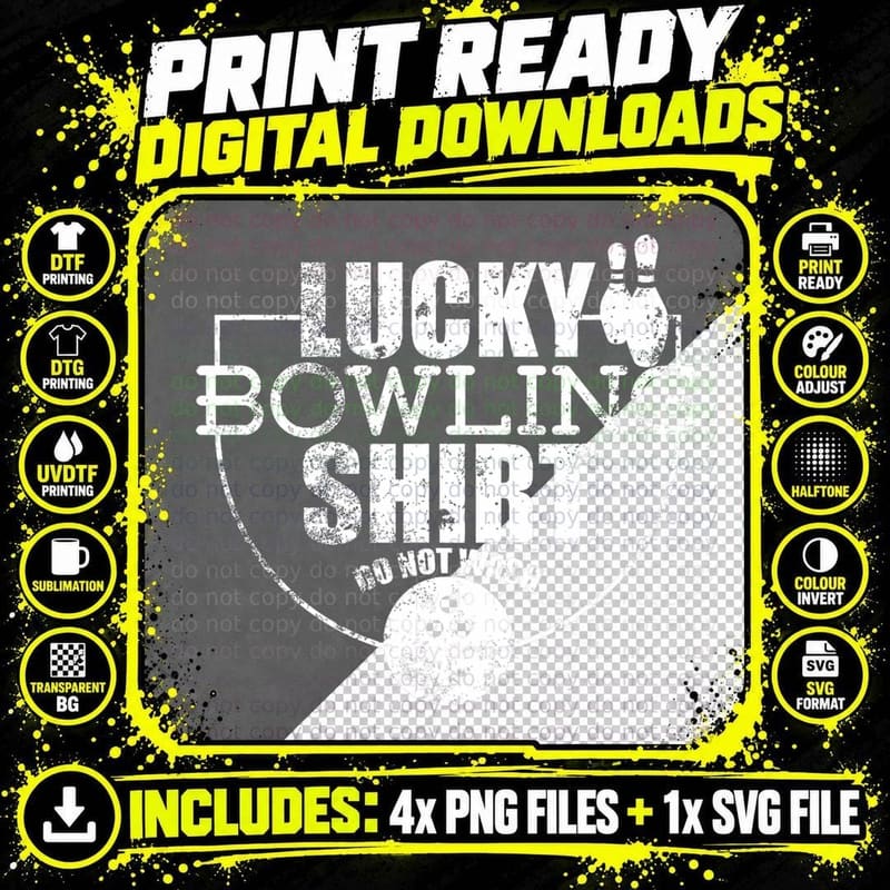 Lucky Brand Mens Funny Quote for Bowlers Tshirt Png SVG Digital Bundle