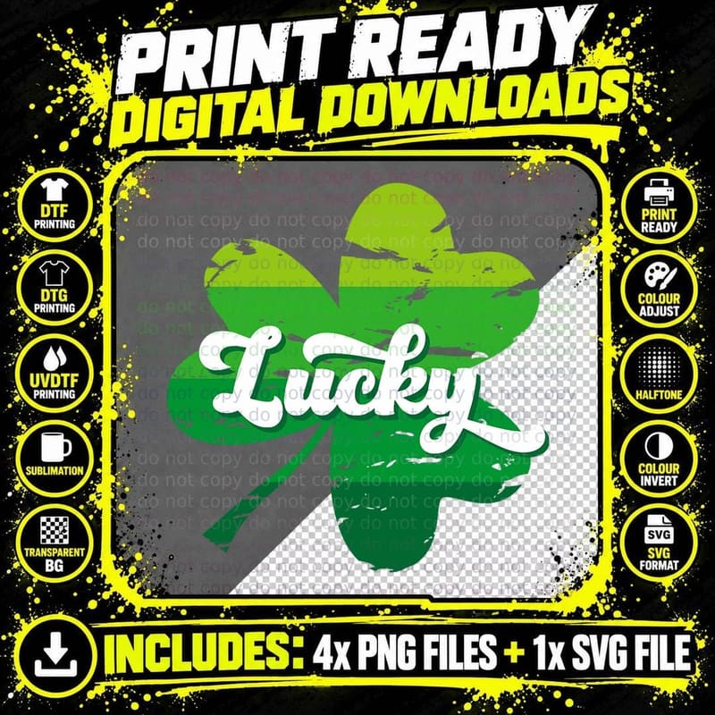 Lucky St Patricks Day Funny T-Shirt Png SVG Digital Bundle