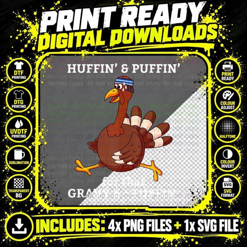 Marathon Running Turkey Trot Funny Group Team Gift Png SVG Digital Bundle