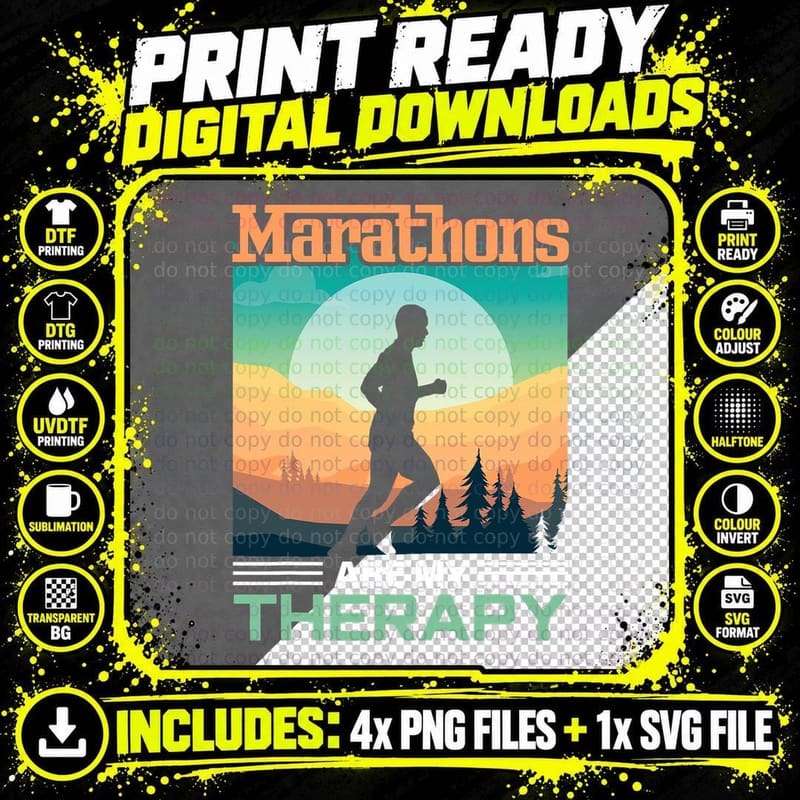 Marathon Shirt Funny Running Track Runner Marathoner Png SVG Digital Bundle