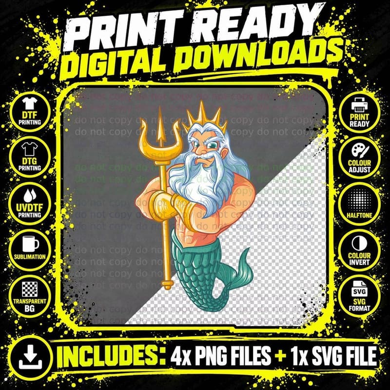 Mermaid Security Funny Merman Swimming Gift T-Shirt Png SVG Digital Bundle