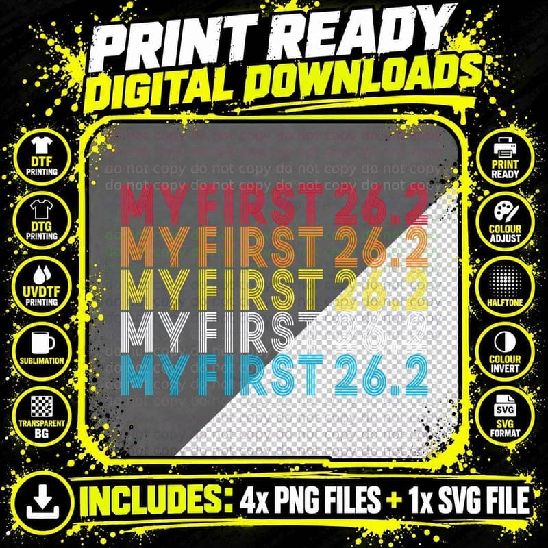 My First 26.2 Marathon Finisher Runner Funny Running Png SVG Digital Bundle