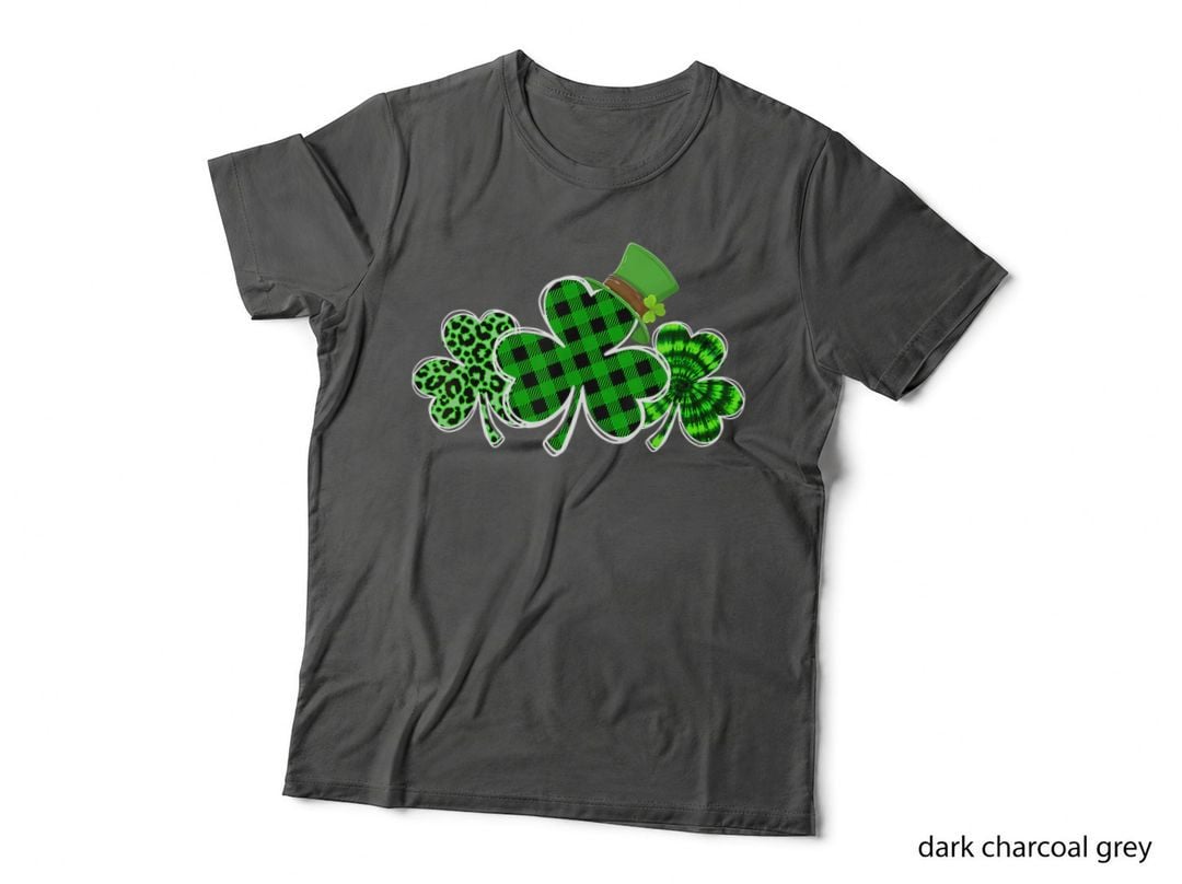 Plaid Shamrock Shirt Leopard Tie Dye Funny St Patricks Day T-Shirt