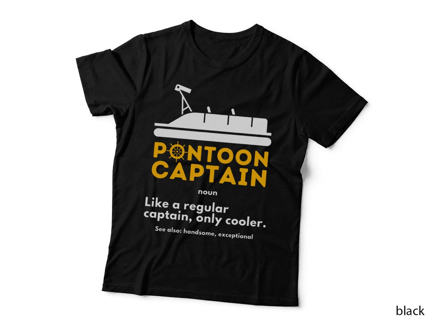 Pontoon Captain Definition - Funny Boat Pontooning Boating T-Shirt