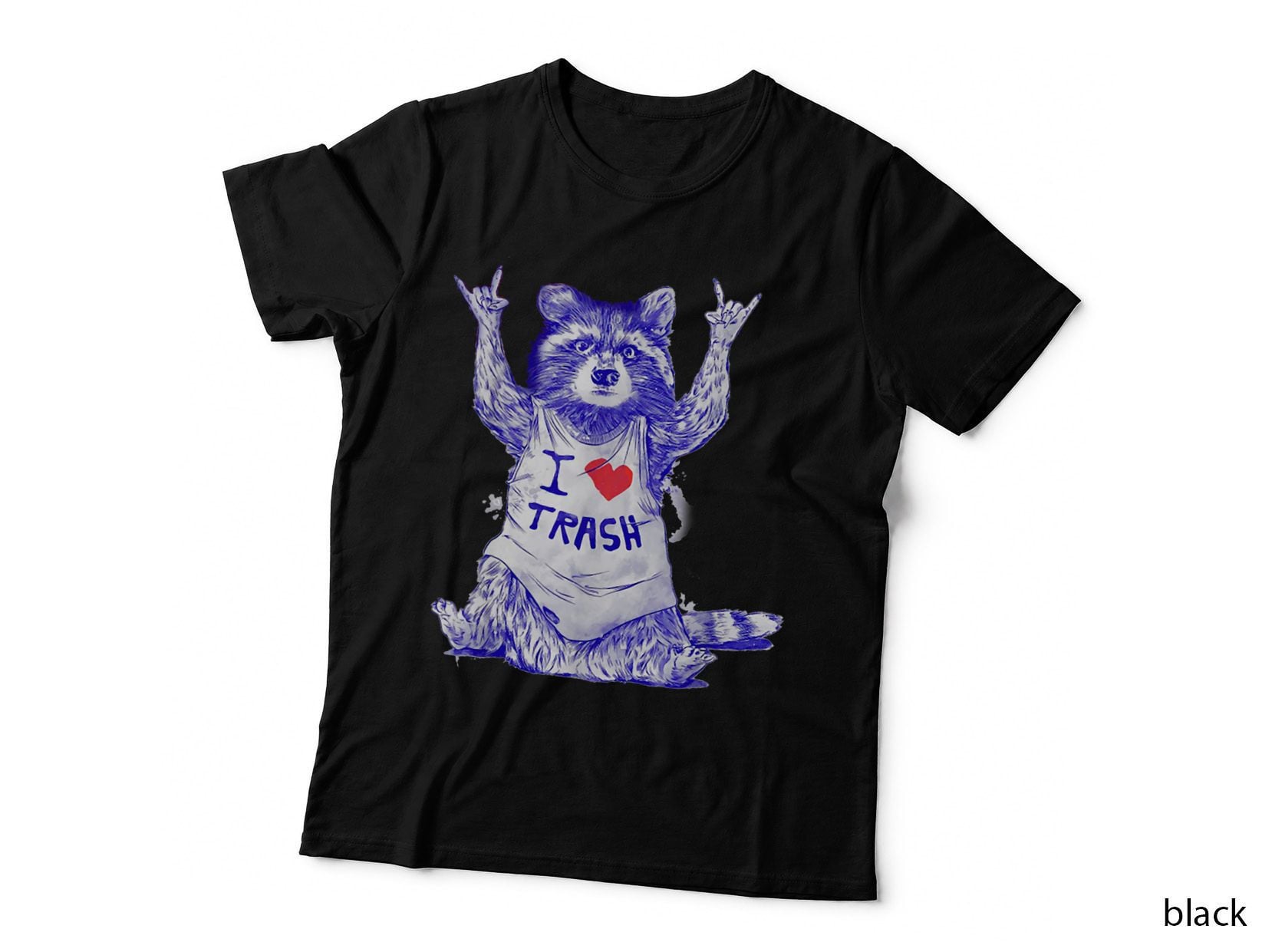 Racoon Wearing Shirt I Love Trash Funny Raccoon Wild Animal T-Shirt