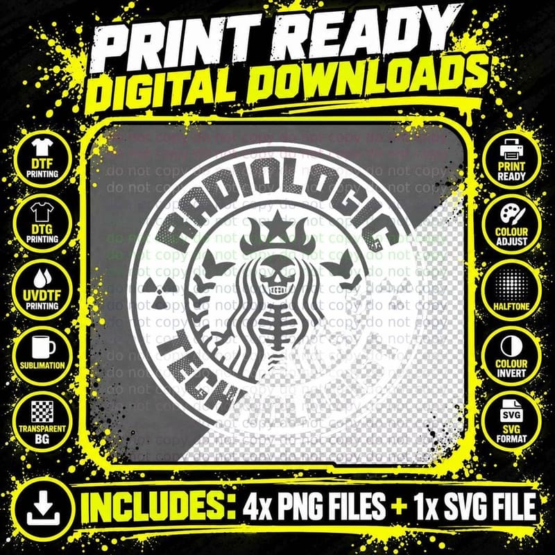 Radiologic Technologist Funny X-Ray Tech Graduation MRI Png SVG Digital Bundle